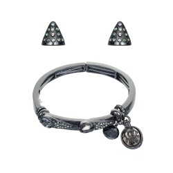 Conjunto Camila Klein Memories Pulseira Brinco Grafite