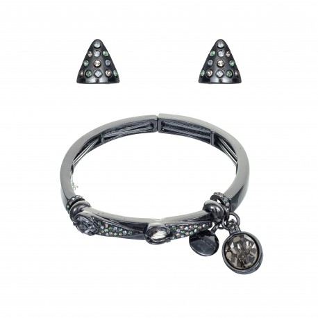 Conjunto Camila Klein Memories Pulseira Brinco Grafite