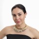 Colar Camila Klein Memroies Choker Malha Metal Ouro Velho