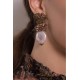 Brinco Claudia Arbex Blosson Pérola Cristais Ouro Vintage