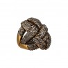 Anel Claudia Arbex Dandy Cristais Ouro Vintage