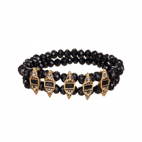 Pulseira Claudia Arbex Cassandre Cristais Facetados Ouro Vintage