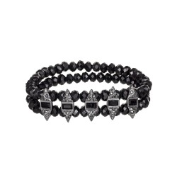 Pulseira Claudia Arbex Cassandre Cristais Facetados Grafite