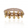Pulseira Claudia Arbex Florescer Pérolas Folhas Ouro Vintage