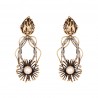 Brinco Claudia Arbex Octopus Pérolas Cristais Ouro Vintage
