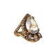 Anel Claudia Arbex Prodigy Cristal Gota Ouro Vintage