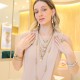Colar Claudia Arbex Life Pearl Curto Cachos Ouro Vintage