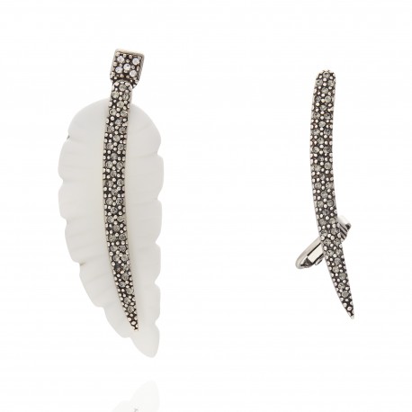 Brinco Camila Klein Bothânica Ear Cuff Prata Velho