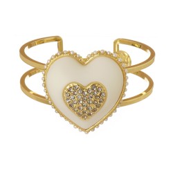Bracelete Nádia Gimenes Hearts Wild Duplo Marfim Dourado