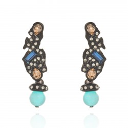 Brinco Camila Klein Frutificar Semilla Modular Metal Preto