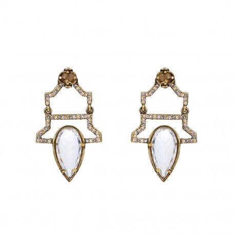 Brinco Camila Klein Memories Conceito Strass Ouro Velho
