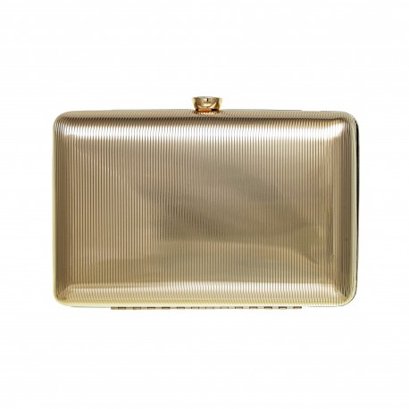 Bolsa Maria Chic Acessórios Clutch Vani Metal Dourada