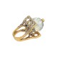Anel Claudia Arbex Chess Cristal Ouro Vintage