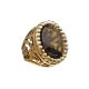 Anel Monica Di Creddo Mallet Oval Cristal Ouro Vintage