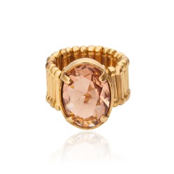 Anel Camila Klein Riviera Cristal Ouro Velho