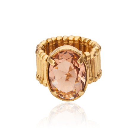 Anel Camila Klein Riviera Cristal Ouro Velho