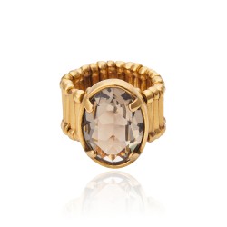 Anel Camila Klein Riviera Cristal Ouro Velho