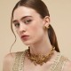 Brinco Camila Klein Lagosta Navete Texturizado Metal Ouro Velho