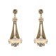 Brinco Korpusnu Clouds Longo Cristais Ouro Vintage