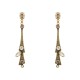 Brinco Korpusnu Clouds Longo Cristais Ouro Vintage