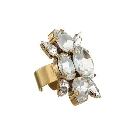 Anel Korpusnu Lumini Aro Cristal Ouro Vintage