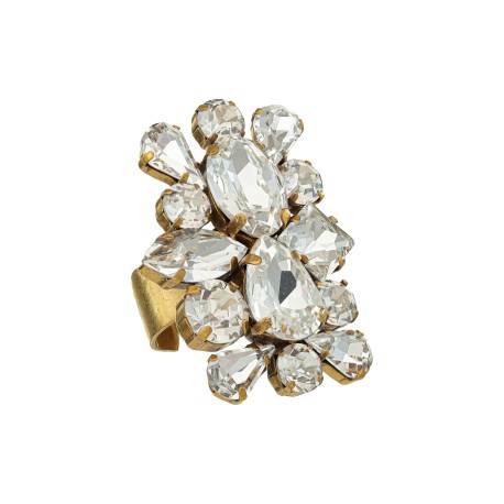 Anel Korpusnu Lumini Aro Cristal Ouro Vintage