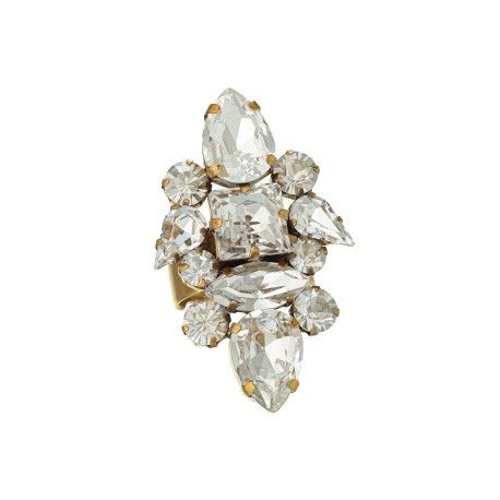 Anel Korpusnu Lumini Aro Cristal Ouro Vintage