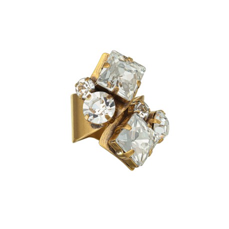 Anel Korpusnu Lumini Aro Cristal Ouro Vintage