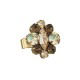 Anel Korpusnu Solis Aro Cristais Ouro Vintage