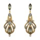 Brinco Korpusnu Capri Longo Cristais Ouro Vintage