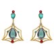 Brinco Korpusnu Cosmic Longo Cristais Ouro Vintage