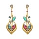 Brinco Korpusnu Cosmic Longo Cristais Ouro Vintage