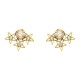 Brinco Korpusnu Luz Delicado Cristais Ouro Vintage