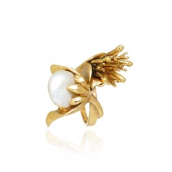 Anel Claudia Arbex Muguet Aro Ouro Vintage