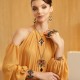 Brinco Korpusnu Cosmic Longo Cristais Ouro Vintage