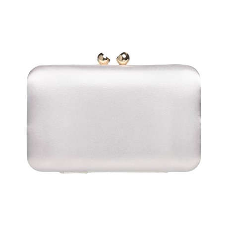 Bolsa Maria Chic Acessórios Clutch Lina Cetim Prata