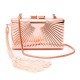 Bolsa Isla Clutch Art Déco Metal Rose