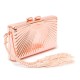 Bolsa Isla Clutch Art Déco Metal Rose