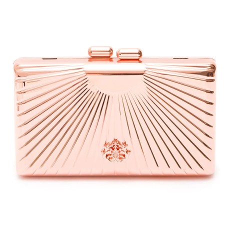 Bolsa Isla Clutch Art Déco Metal Rose