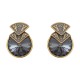 Brinco Claudia Arbex Indiana Cristais Ouro Vintage