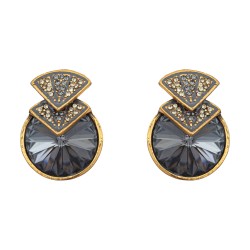 Brinco Claudia Arbex Indiana Cristais Ouro Vintage