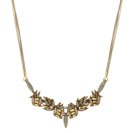 Colar Claudia Arbex Indiana Cristais Ouro Vintage