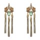 Brinco Claudia Arbex Indiana Longo Franjas Ouro Vintage Grafite 