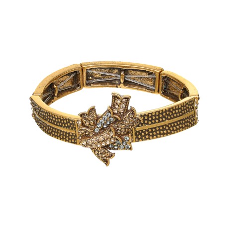 Pulseira Claudia Arbex Indiana Cristais Metal Ouro Vintage