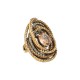Anel Claudia Arbex Indiana Fios Cristais Ouro Vintage