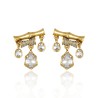 Brinco Claudia Arbex Bambu Pingentes Ouro Vintage