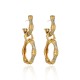 Brinco Claudia Arbex Bambu Argola Cristais Ouro Vintage