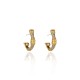 Brinco Claudia Arbex Bambu Argola Cristais Ouro Vintage