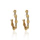 Brinco Claudia Arbex Bambu Argola Cristais Ouro Vintage
