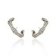 Brinco Claudia Arbex Bambu Ear Hook Cristais Prata Vintage